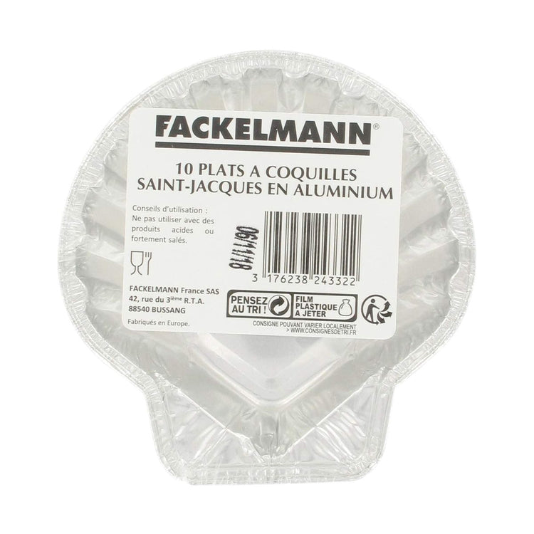 Lot de 10 plats à Saint-Jacques en aluminium Fackelmann