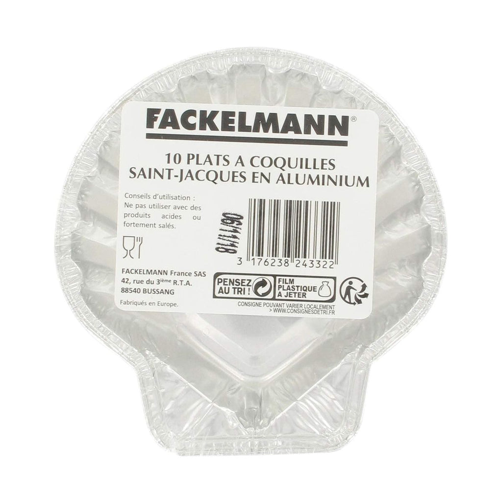 Lot de 10 plats à Saint-Jacques en aluminium Fackelmann