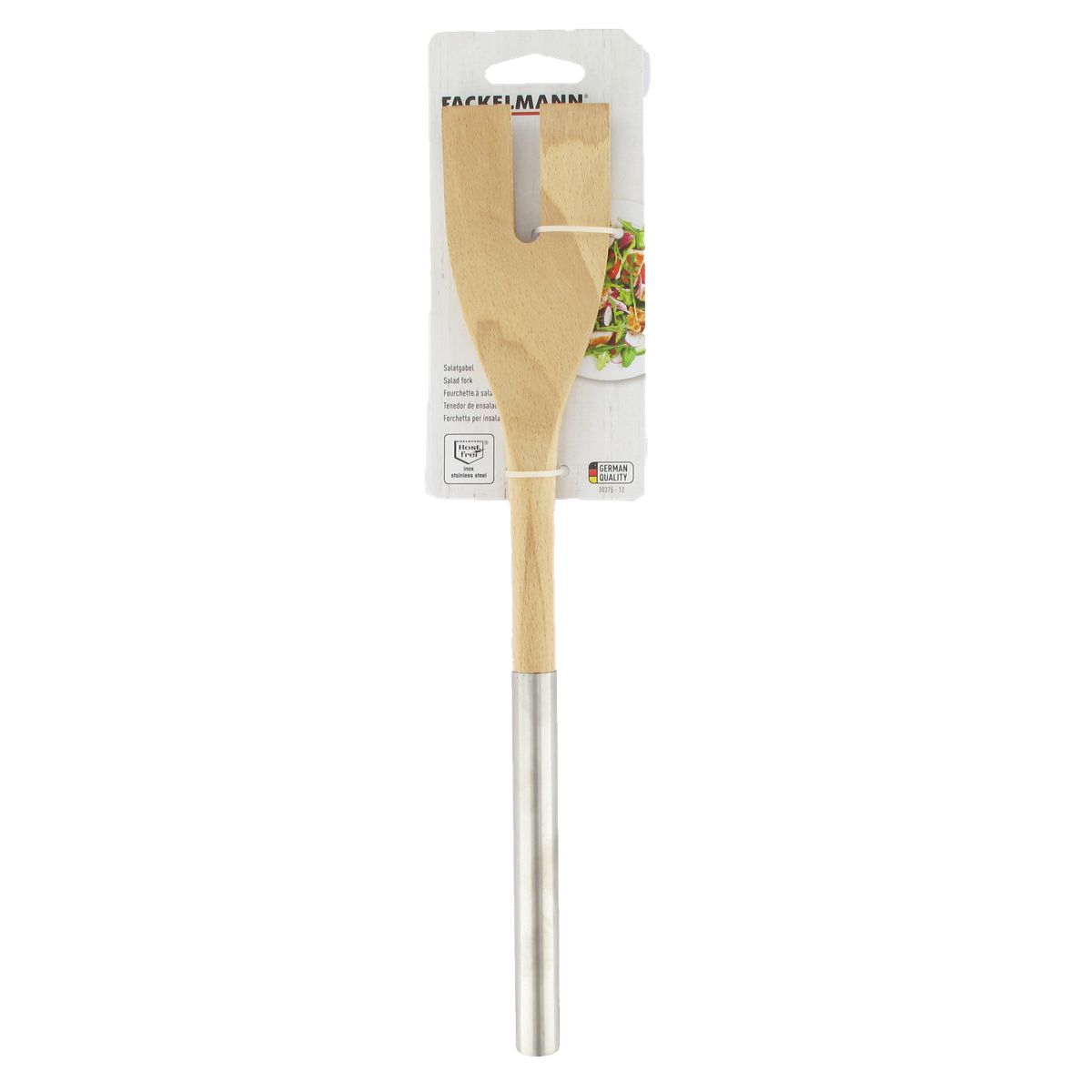 Fourchette à salade verte en bois 34 cm Fackelmann Boissellerie
