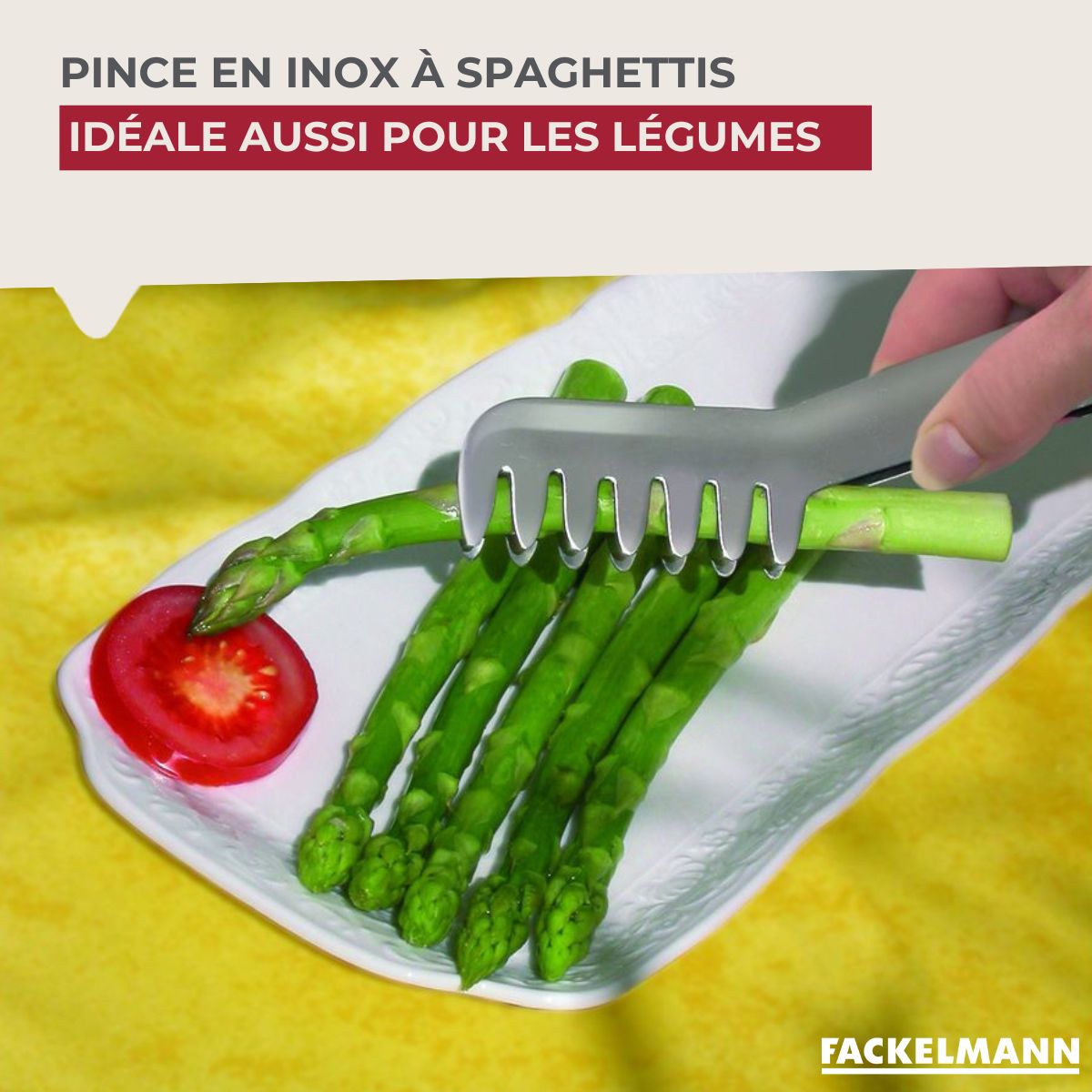 Pince à spaghettis, de cuisine en  Acier inoxydable Fackelmann