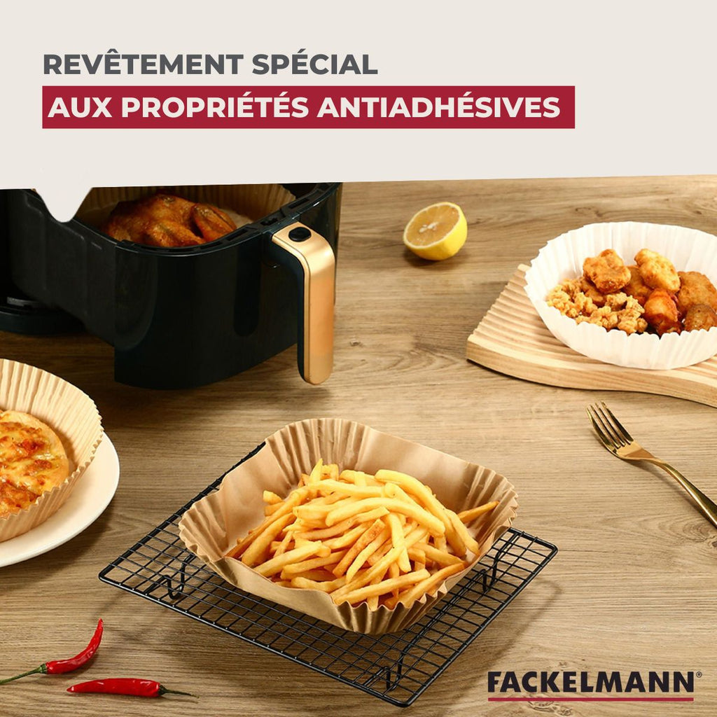 50 Moules en papier air fryer ronds 16 cm Fackelmann