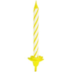 Lot de 24 bougies d'anniversaire et 12 bobèches Fackelmann Rio Party