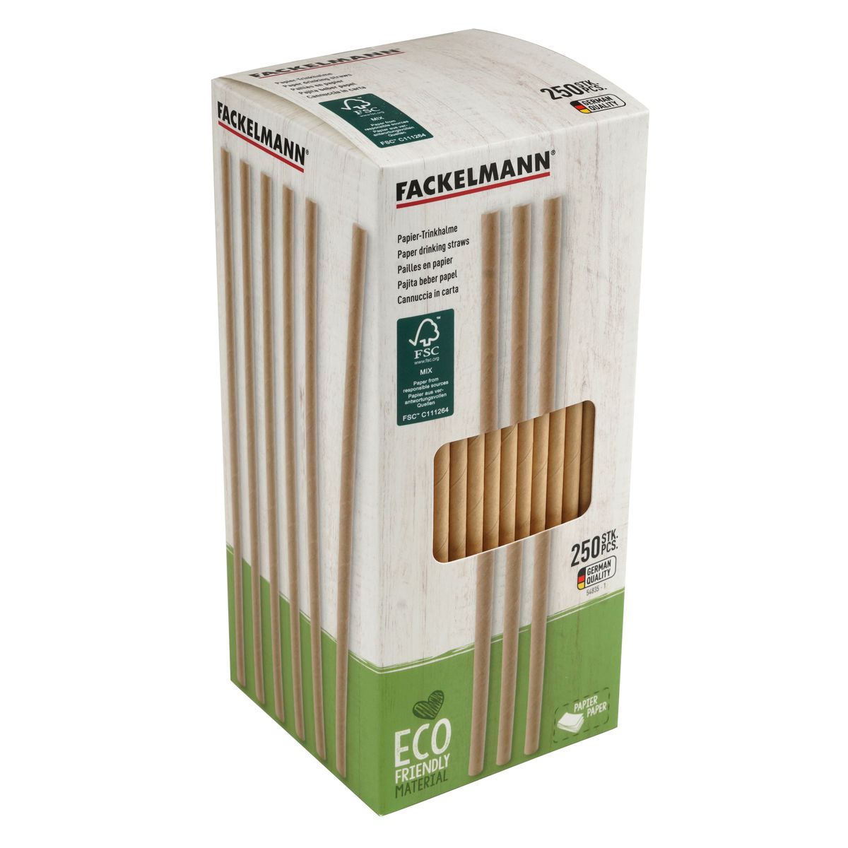 Boite de 250 pailles en papier brun Fackelmann Eco Friendly