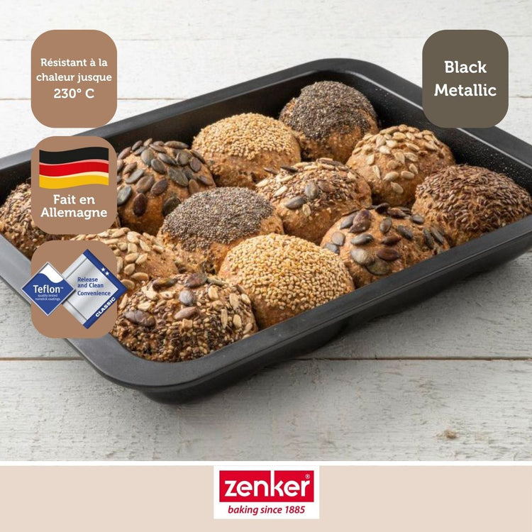 Moule 12 mini pains ou brioches Zenker Black Metallic