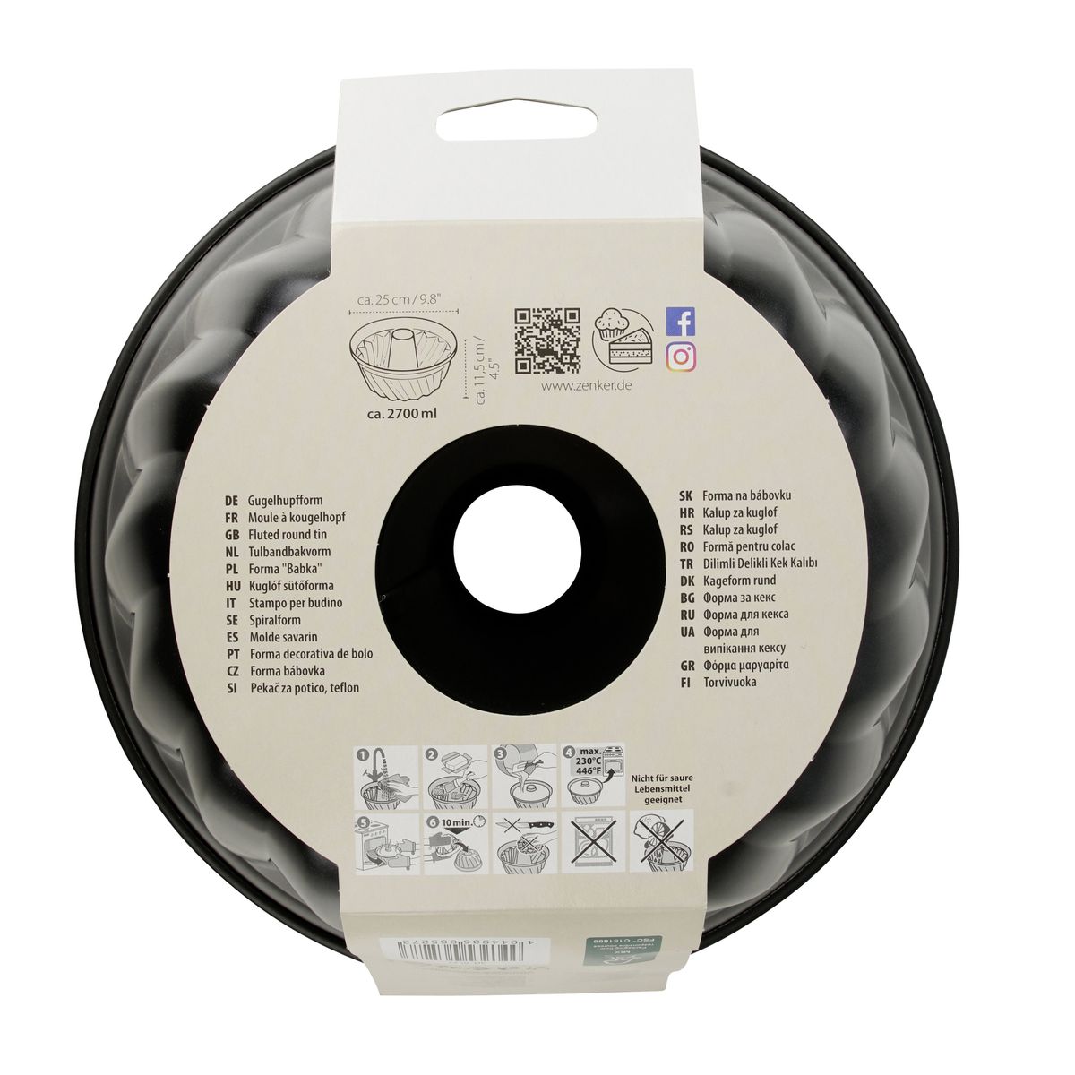 Moule à kouglof 25 cm Zenker Black Metallic