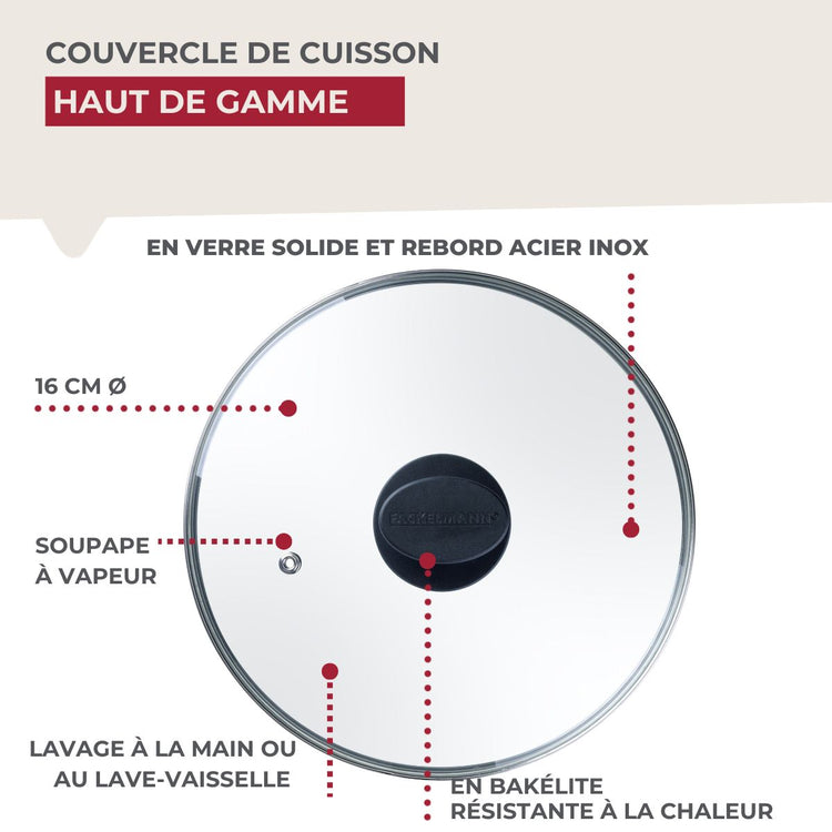Couvercle de cuisson en verre 20 cm Fackelmann