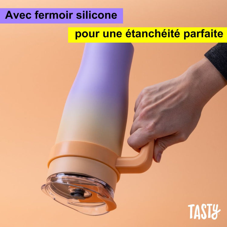 Gobelet isotherme 1200 ml lilas et pêche Tasty