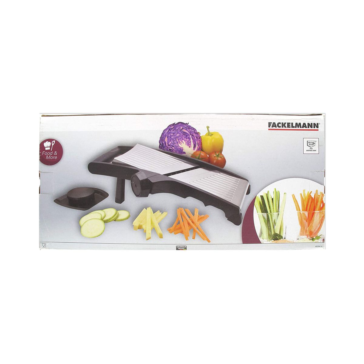 Mandoline professionnelle avec protège main en acier inoxydable Fackelmann Handmade Tradition