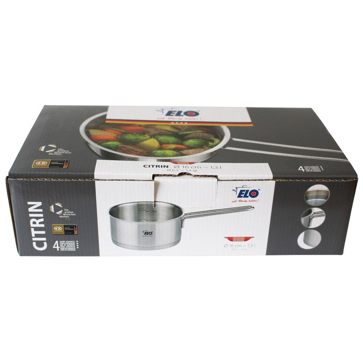 Casserole en inox 16 cm capacité 1,3 litres Elo Citrin