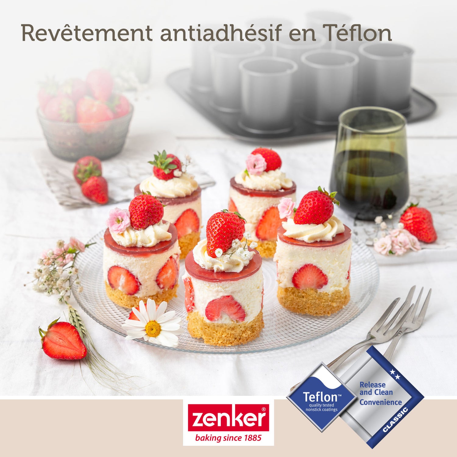 Moule à gâteaux individuels 9 empreintes avec couvercle Zenker Bake Click and Go
