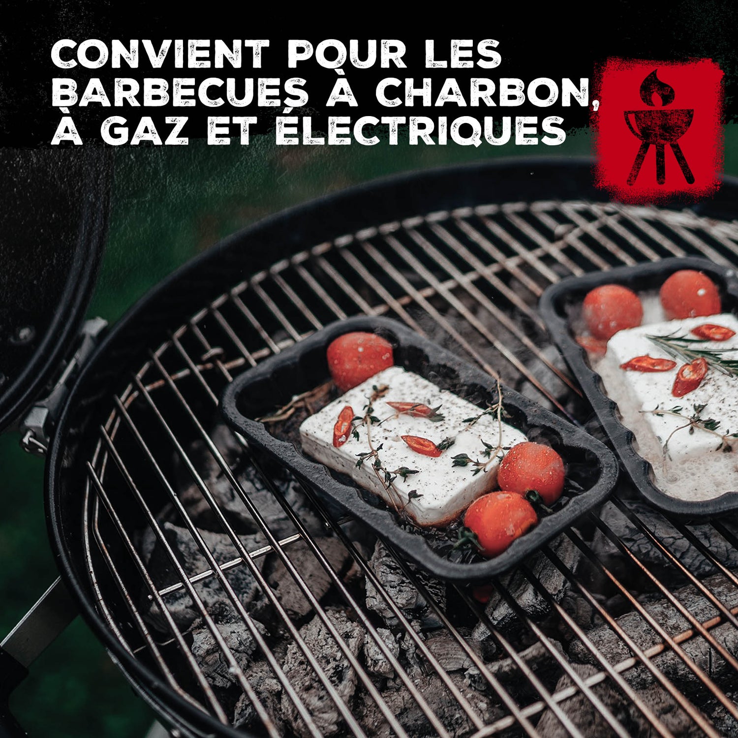 Plat à barbecue en acier émaillé 21 x 12 cm FM Professional Barbecue