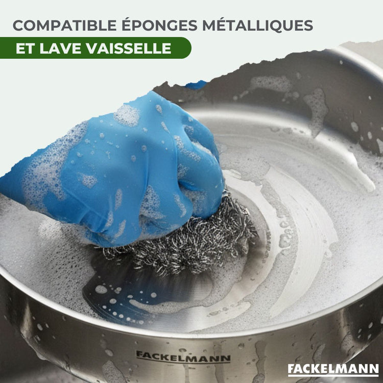 Poêles à Frire 24 et 28 cm, Casseroles 14 et 18 cm, Wok 28 cm inox 18/10 Triply et 2 couvercles Fackelmann Vita3