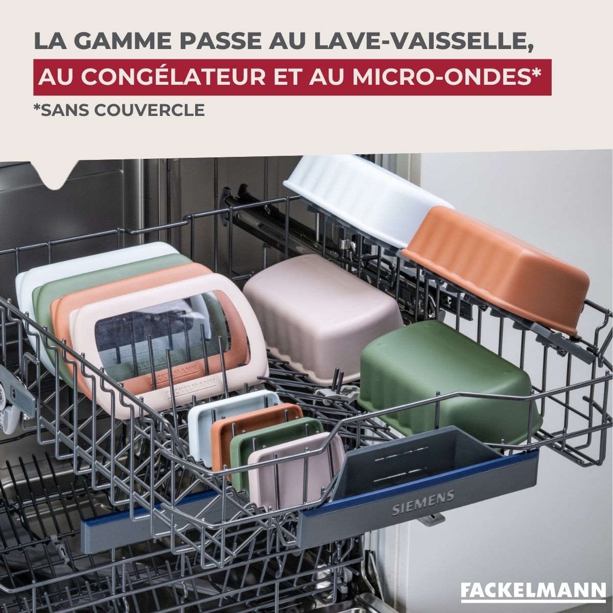 Lot de 2 lunch box compartiment avec 2 ustensiles de cuisine Fackelmann Storage