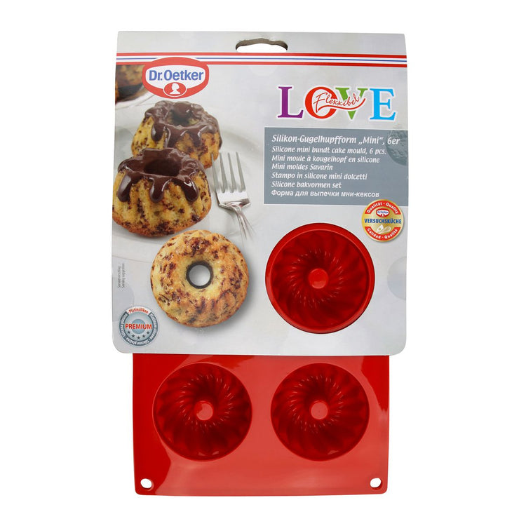 Lot de 2 moules à kougelhofs 6 empreintes Dr.Oetker Flexxibel Love