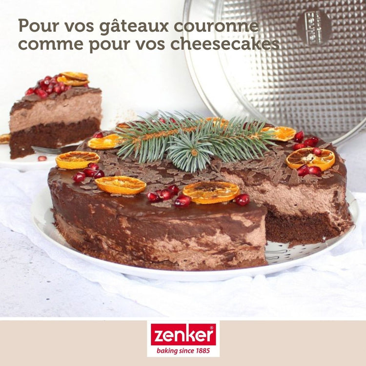 Ensemble de 2 Moules à manqué et à savarin double fond 26 cm Zenker Silver