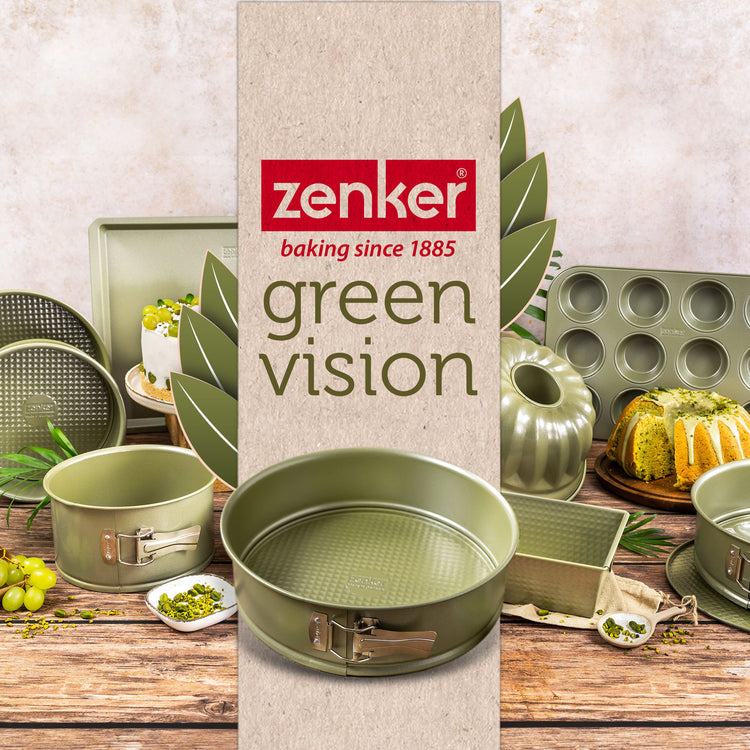 Ensemble de 2 Moules à manqué et à savarin double fond 26 cm Zenker Green Vision