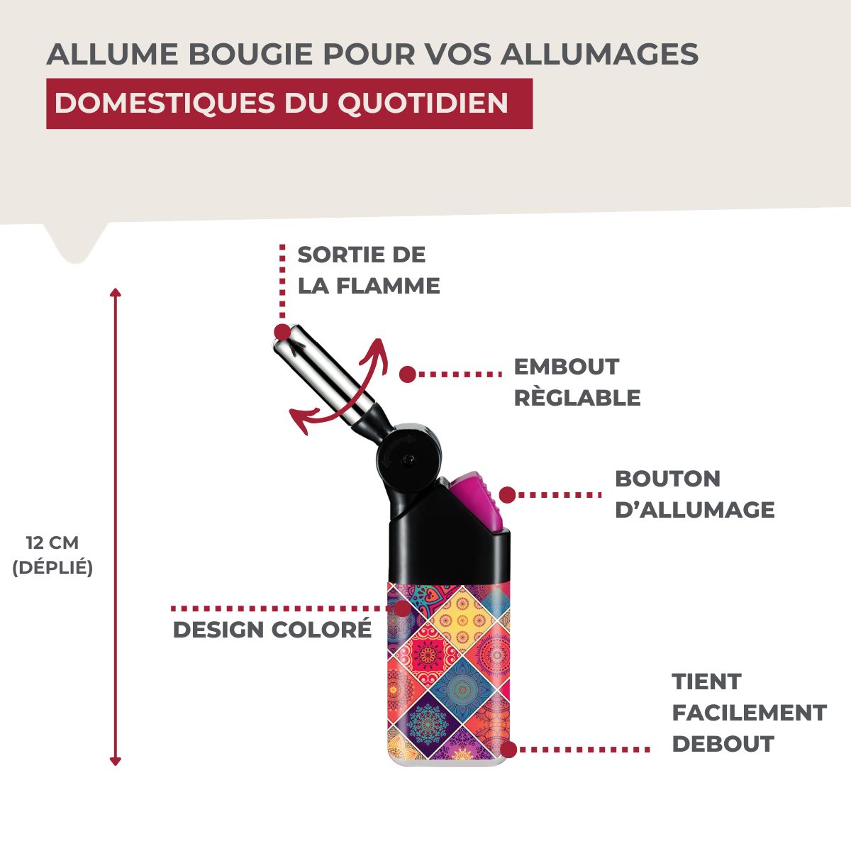 Petit allume gaz flexible Fackelmann Tecno