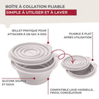 Boite à Snacks Pliable en Silicone Blanc Fackelmann Storage
