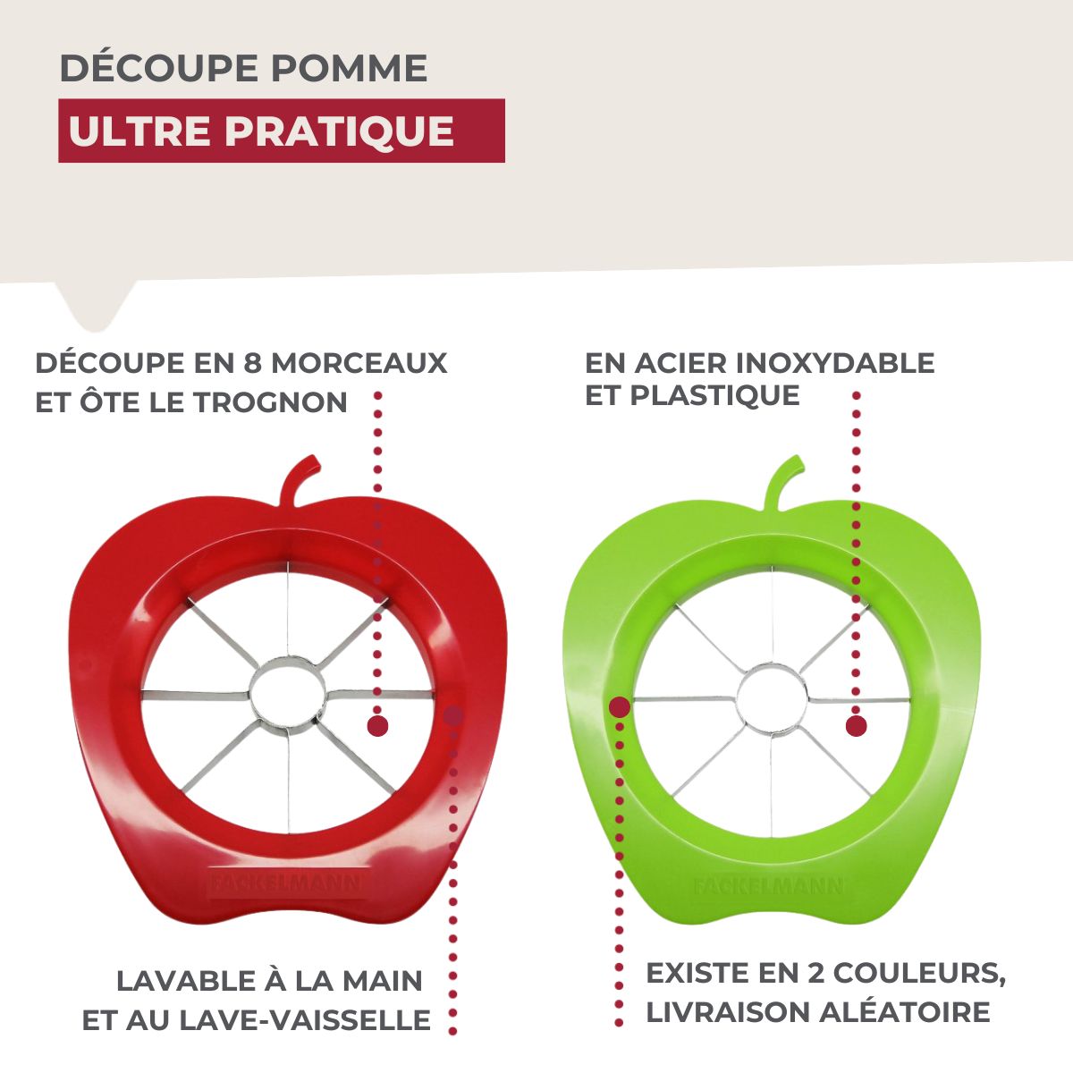 Coupe pomme en quartier Fackelmann Colors Edition
