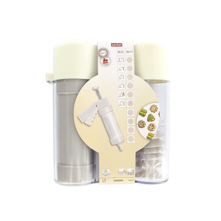 Presse à biscuit professionnelle avec 6 embouts et 10 disques à motifs Zenker