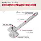 Attendrisseur à viande en aluminium 22 cm Fackelmann Basic