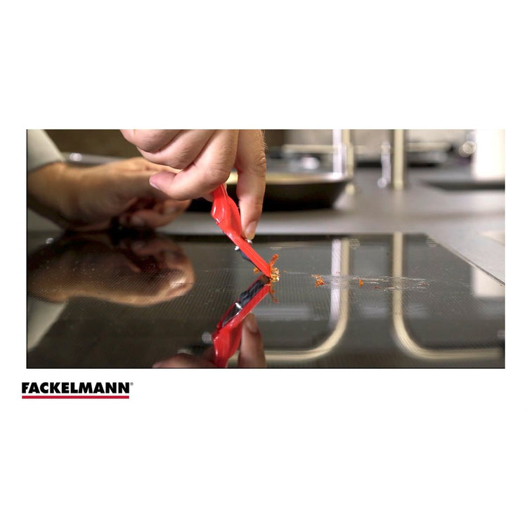 Racloir rouge pour plaque vitrocéramique Fackelmann