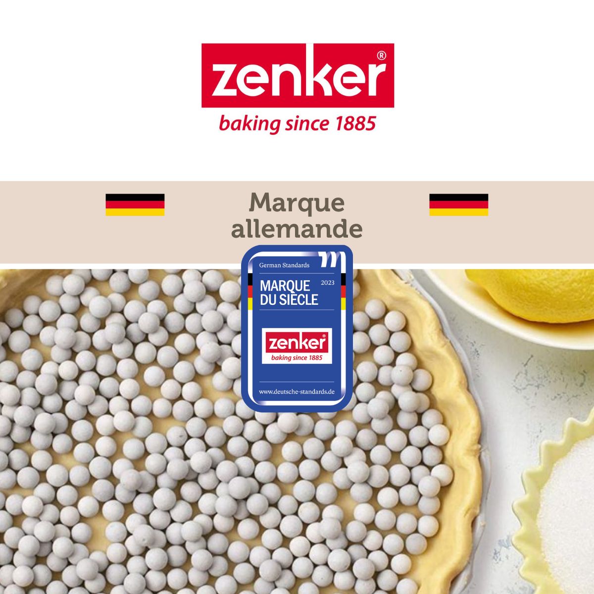 Billes de cuisson pour pâte sablée, pot de 600 grammes Zenker