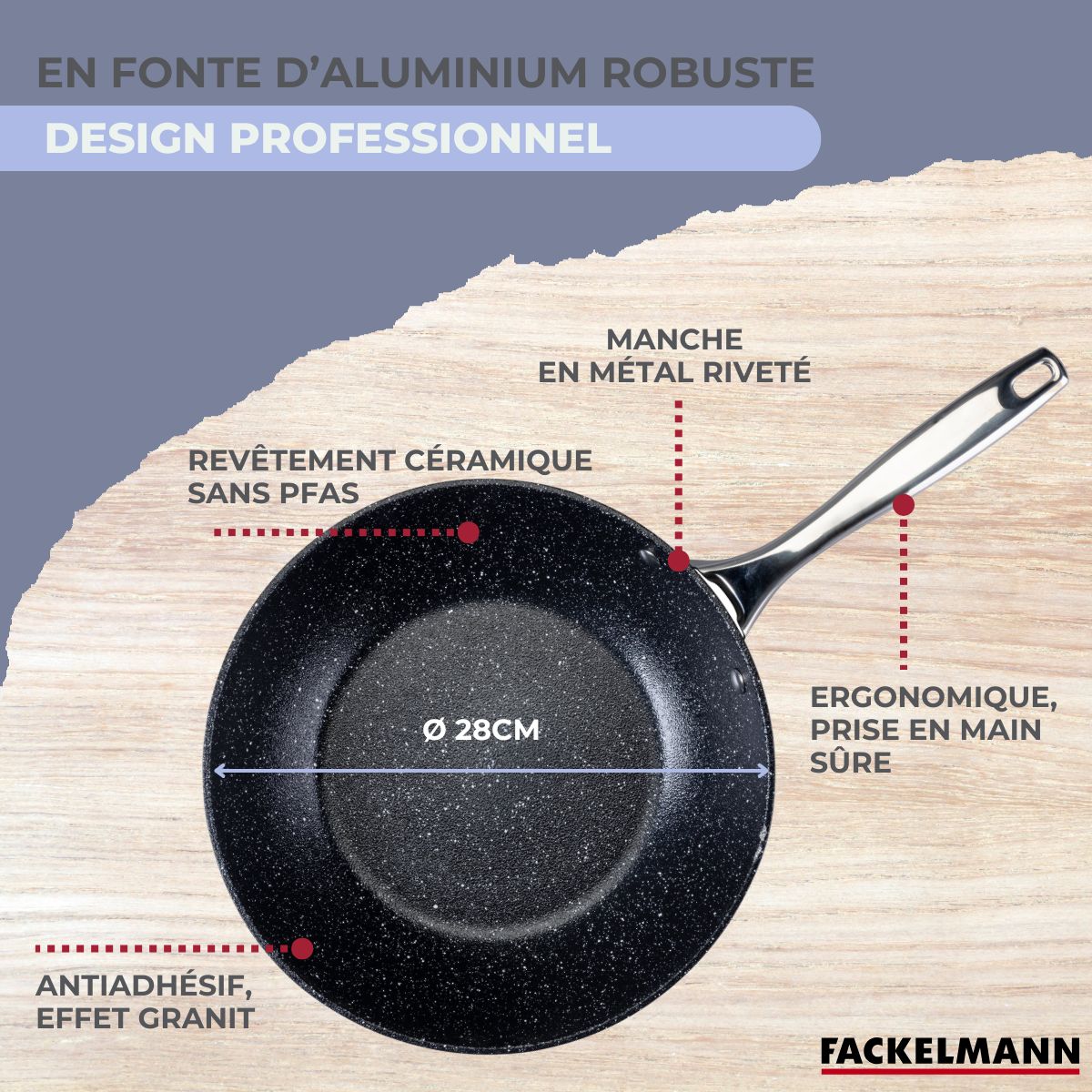 Poêle Wok Fackelmann Essential Crisp 20 Cm - Aluminium Recyclé, Revêtement Céramique Antiadhésif, Compatible Induction - 13