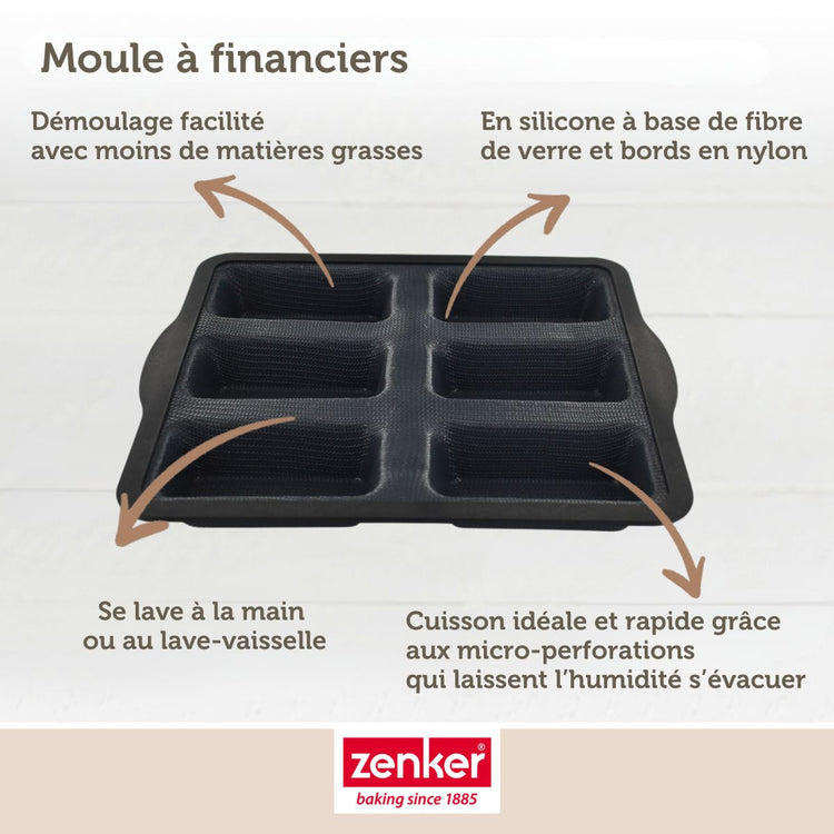 Moule 6 financiers Zenker Silicone fibre de verre