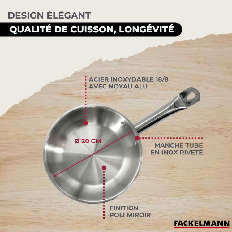 Poêle en inox 20 cm Fackelmann Eterna