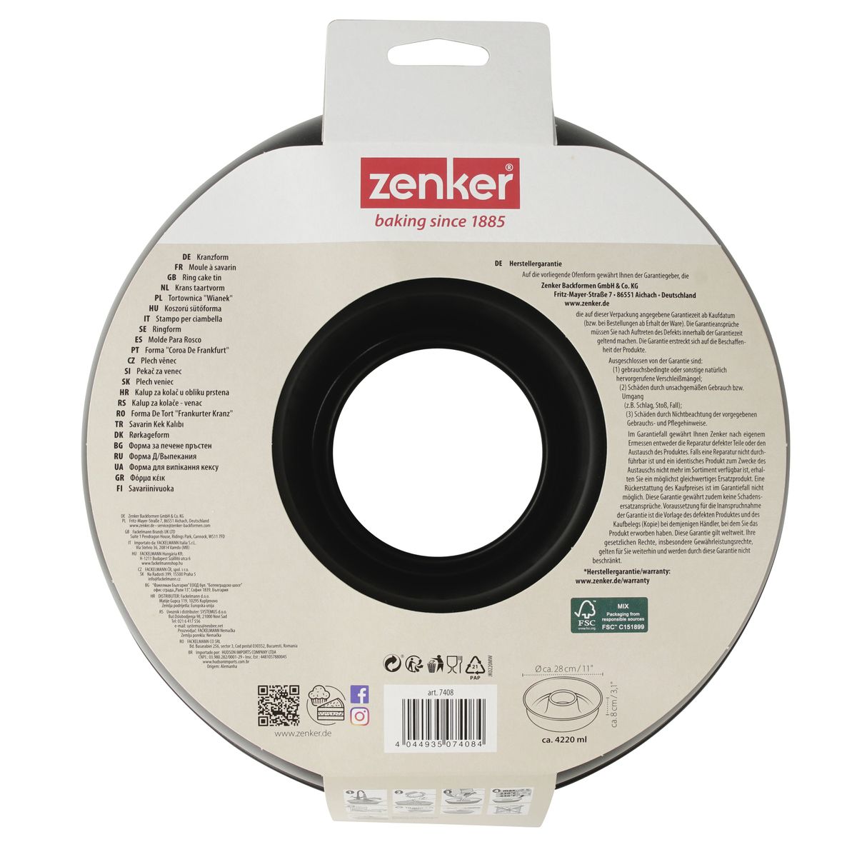 Moule à savarin 28 cm Zenker Black Metallic