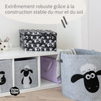Boîte de rangement avec couvercle fond noir Lifeney Shaun le mouton