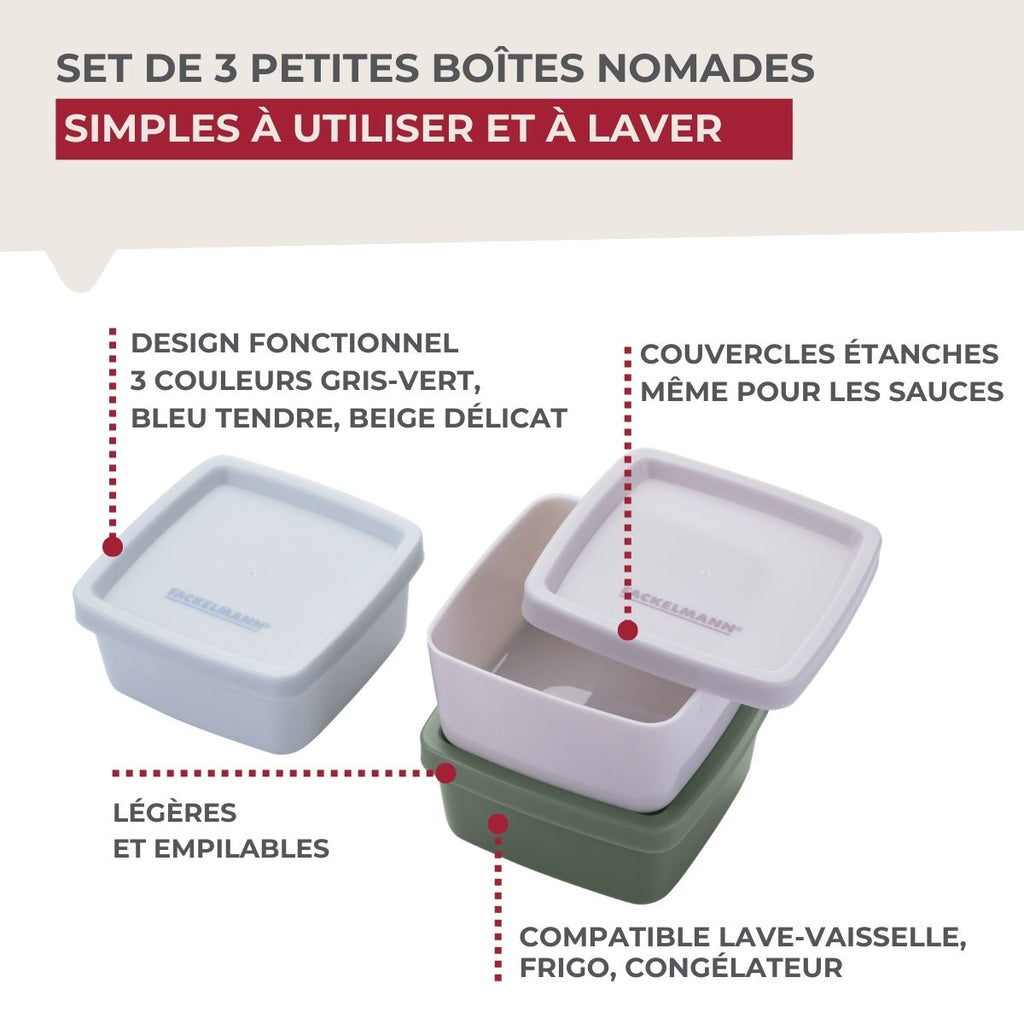 Lot de 2 lunchbox 500ml avec 2 ustensiles de cuisine Fackelmann Storage