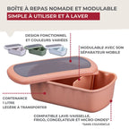 Lot de 4 lunch box 1L avec 3 boites à sauce Fackelmann Storage