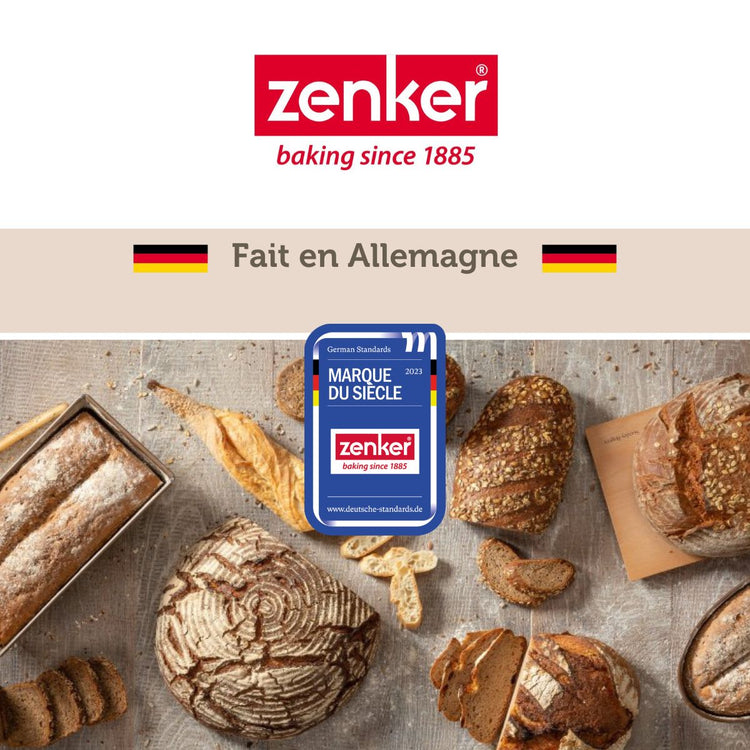 Set pâtisserie avec moule à 6 petits pains 33 x 22 cm en acier, 2 bols à mixer, verre mesureur et spatule Zenker