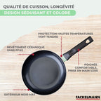 Set de 1 poêle 24 cm, 3 casseroles antiadhésives céramique 16, 18 et 20 cm et 6 ustensiles Fackelmann Brandao