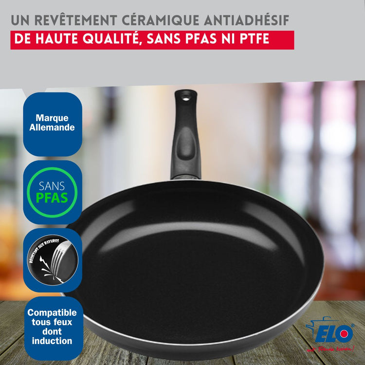 Ensemble de 1 Poêle de cuisson 28 cm et 4 faitouts 12, 14, 16 et 24 cm Elo Prima Brillant