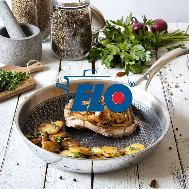 Poêle wok 30 cm en inox 18/10 Elo Relief Evolution