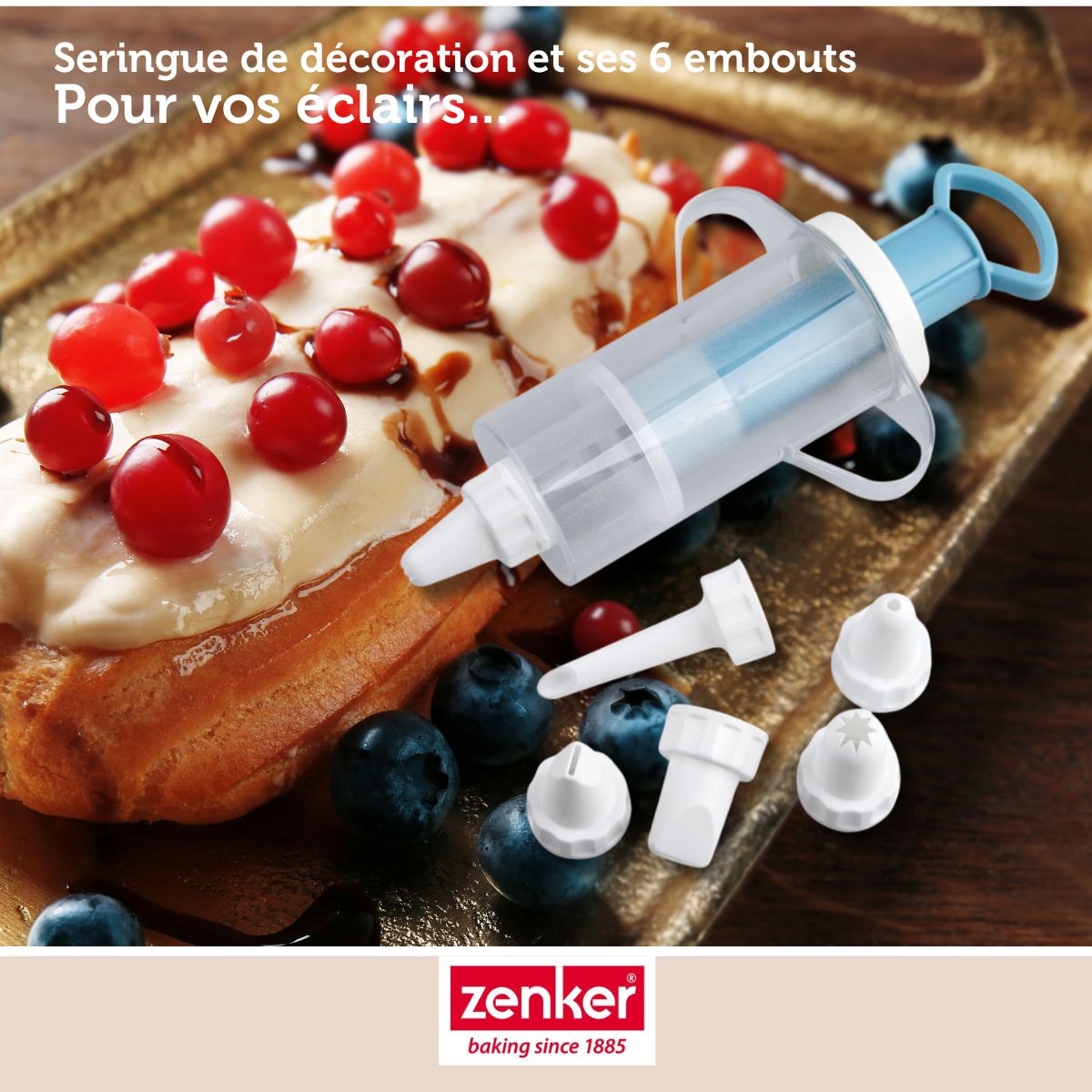 Seringue de décoration de gâteau et 6 embouts plastique Zenker Sweet Sensation