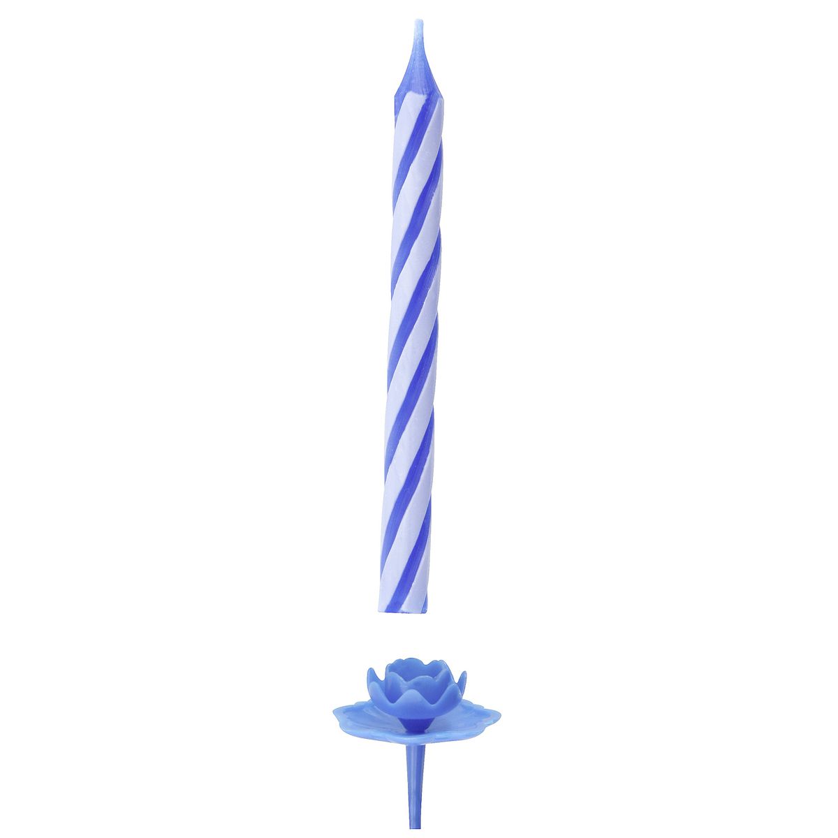 Lot de 20 bougies d'anniversaire avec 12 bobèches rose et bleu Fackelmann