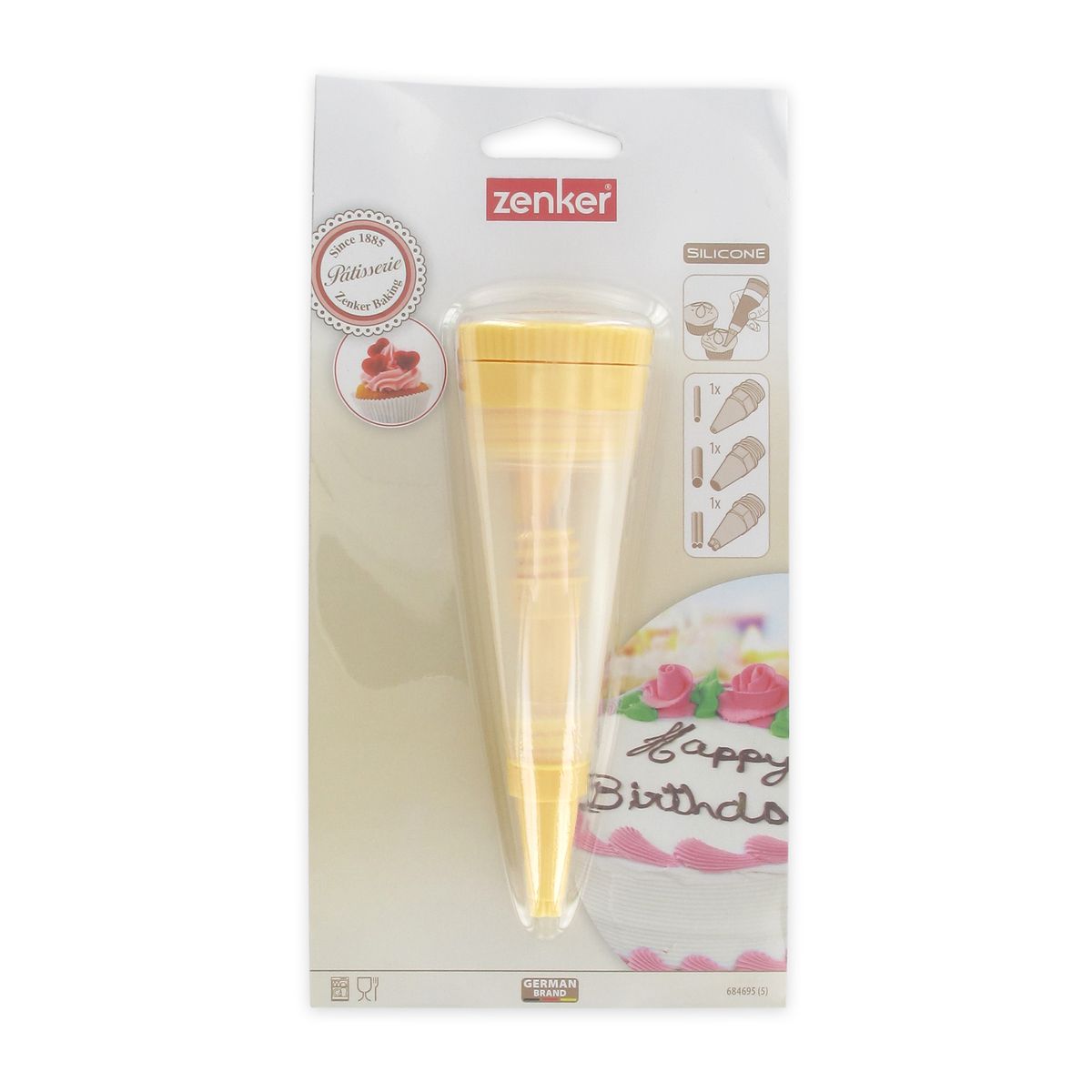 Stylo de pâtisserie et 3 embouts de décoration Zenker Sweet Sensation