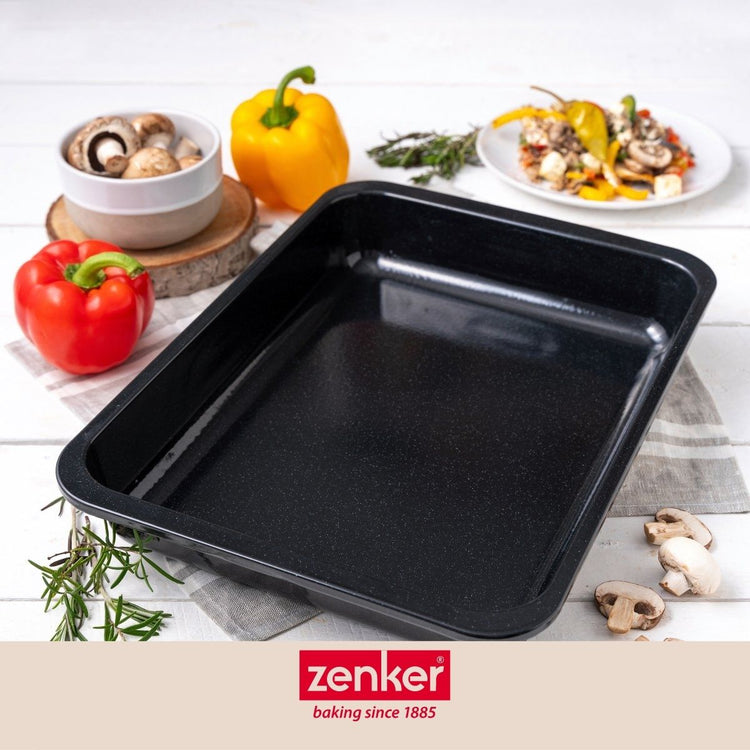 Plat à four XXL rectangle 40 x 29 cm en acier émaillé Zenker Spécial Cooking