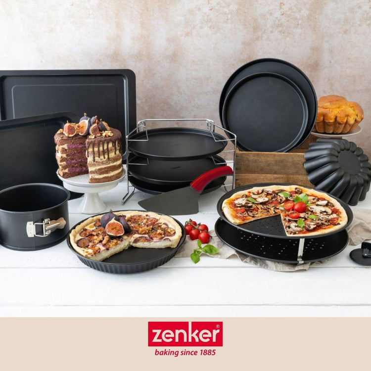 Set de 3 plaques à pizza et une grille de superposition Zenker Special Countries