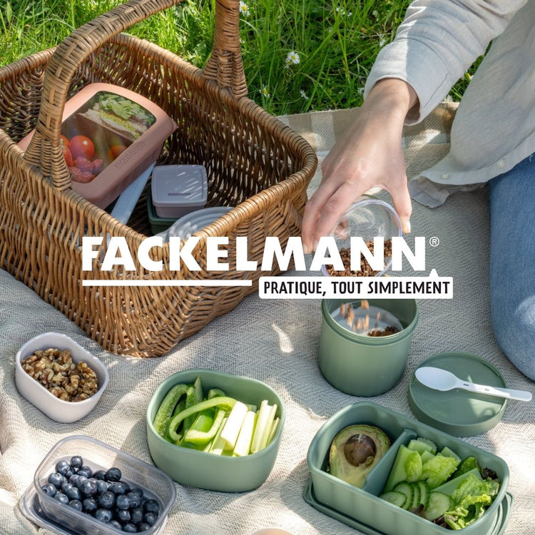Lot de 4 lunch box 1 L avec 4 ustensiles de cuisine Fackelmann Storage
