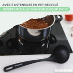 Set de 1 poêle 24 cm, 3 casseroles antiadhésives céramique 16, 18 et 20 cm et 6 ustensiles Fackelmann Brandao