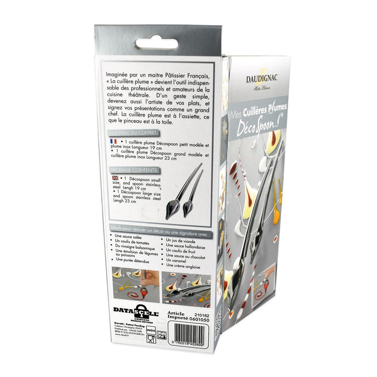 Lot de 2 cuillères plumes à décoration pâtissière Jean Daudignac