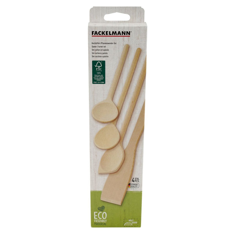 Set de 4 ustensiles de cuisine en bois FSC Fackelmann Eco Friendly