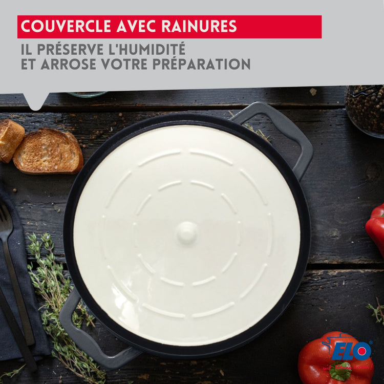 Cocotte en fonte émaillée gris classique 26 cm 4.5 L Elo
