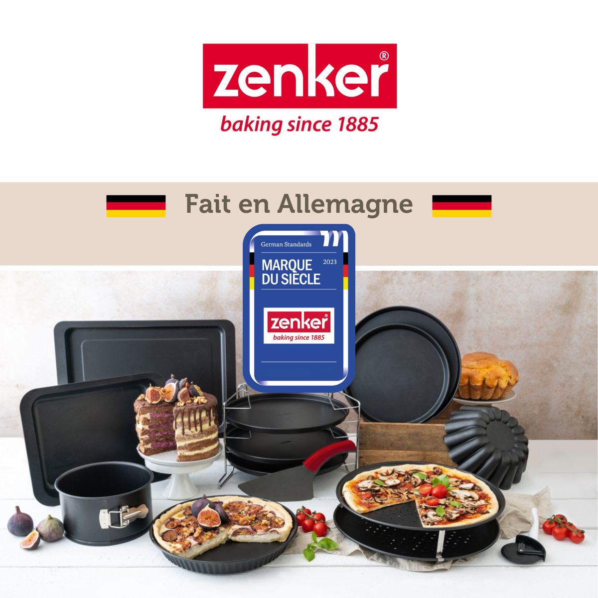 Plaque à pizza rectangulaire Zenker Spécial Countries