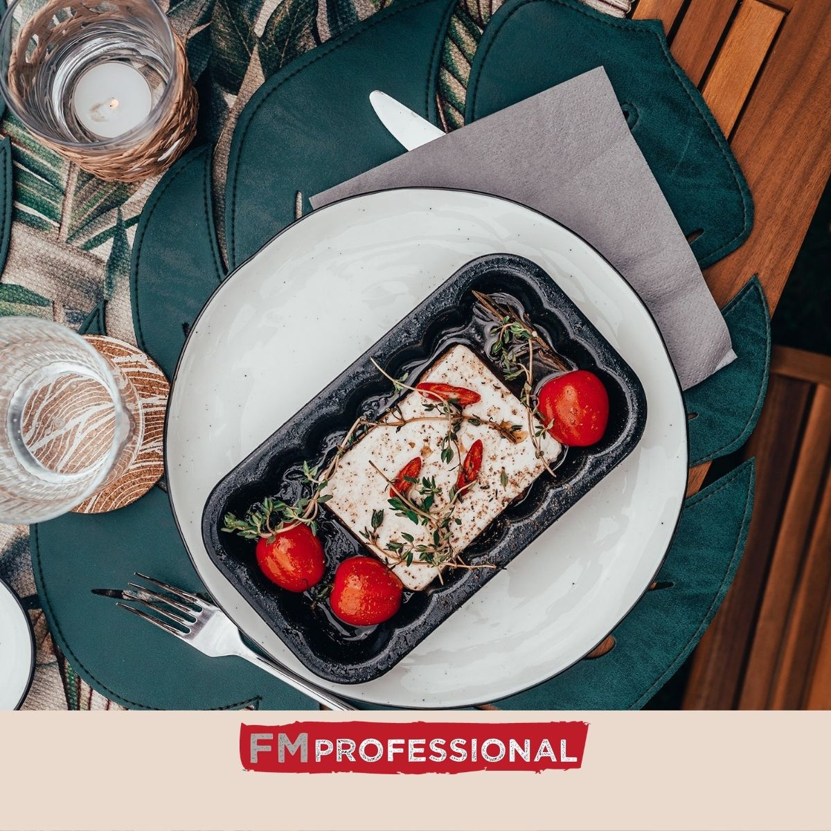 Plat à barbecue en acier émaillé 21 x 12 cm FM Professional Barbecue